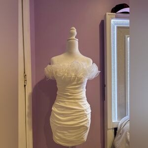 Elegant Off-Shoulder White Dress